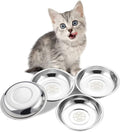 Stainless Steel Shallow Cat Food Bowl 6.5 Inch, Small Whisker Fatigue Cat Food Dish 15.2 Fl.Oz, Replacement Basic Kitten Bowls Bulk for Elevated Stand, Dishwasher Safe (Set of 4)